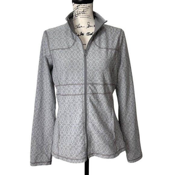 Prana Reeve Jacquard Performance Jacket Gray Full-Zip Womens Size M - Picture 1 of 7
